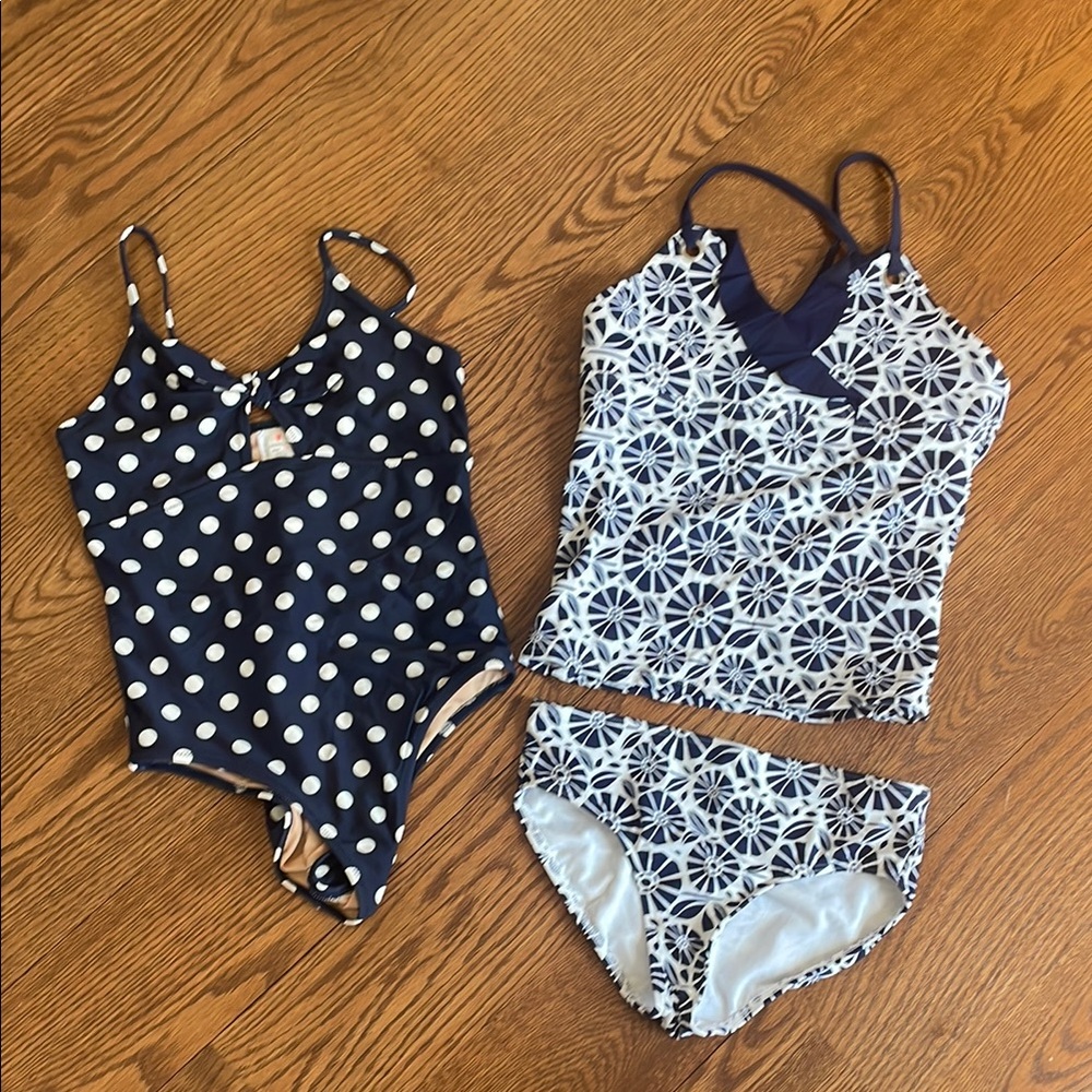 Girls Size 12 Polka Dot and Floral Swimwear Set